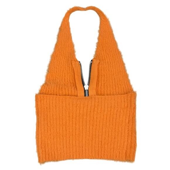 The Ragged Priest Bug Fuzzy Halter Top in Orange Women's Small - Picture 7 of 7